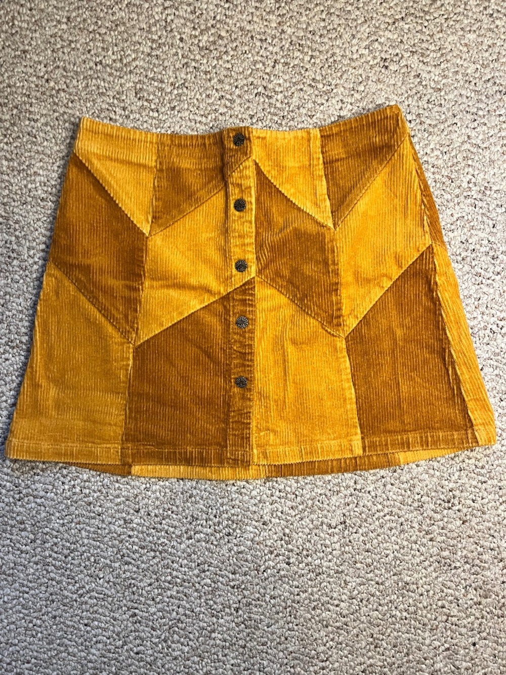 Classic Rock Couture Cinnamon Girl Gold Cord Skirt - Size L